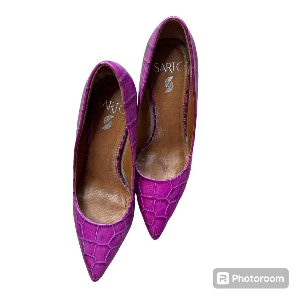 Sarto purple animal print Sz 6